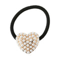 Gold Zinc Alloy Ponytail Holder Pearl/Crystal Metal Elastic Hair Girl Hairband Women Jewelled Heart Black Hair Band