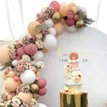 Custom Wholesale Latex Material Floral Shape Birthday and Wedding Party Decorations Box Standing Metallic Table Arch