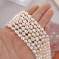 7-8mm Nature White Loose Wrinkle Baroque Shape Pearl Bead for Jewelry Making Directly Drill Hole Necklace Bracelet Earrings