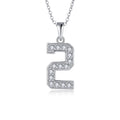 Custom 925 Sterling Silver 2 Pendant Necklace Shinny White Gold with Diamond and Zircon Stone Chains Type