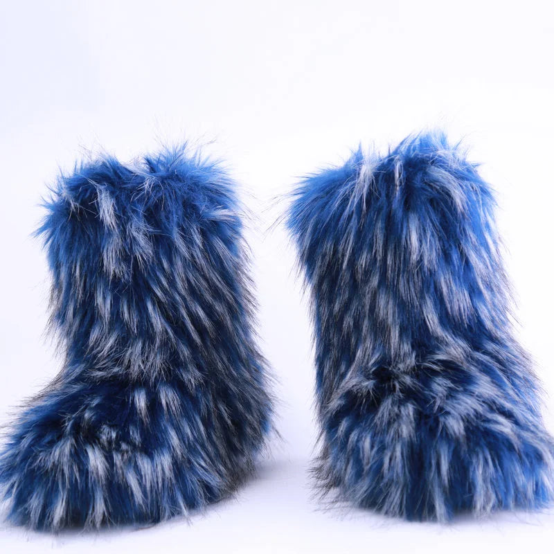 Sample Support Customization Hot Selling Fashion Luxury Colorful Furry Plus or Ladies