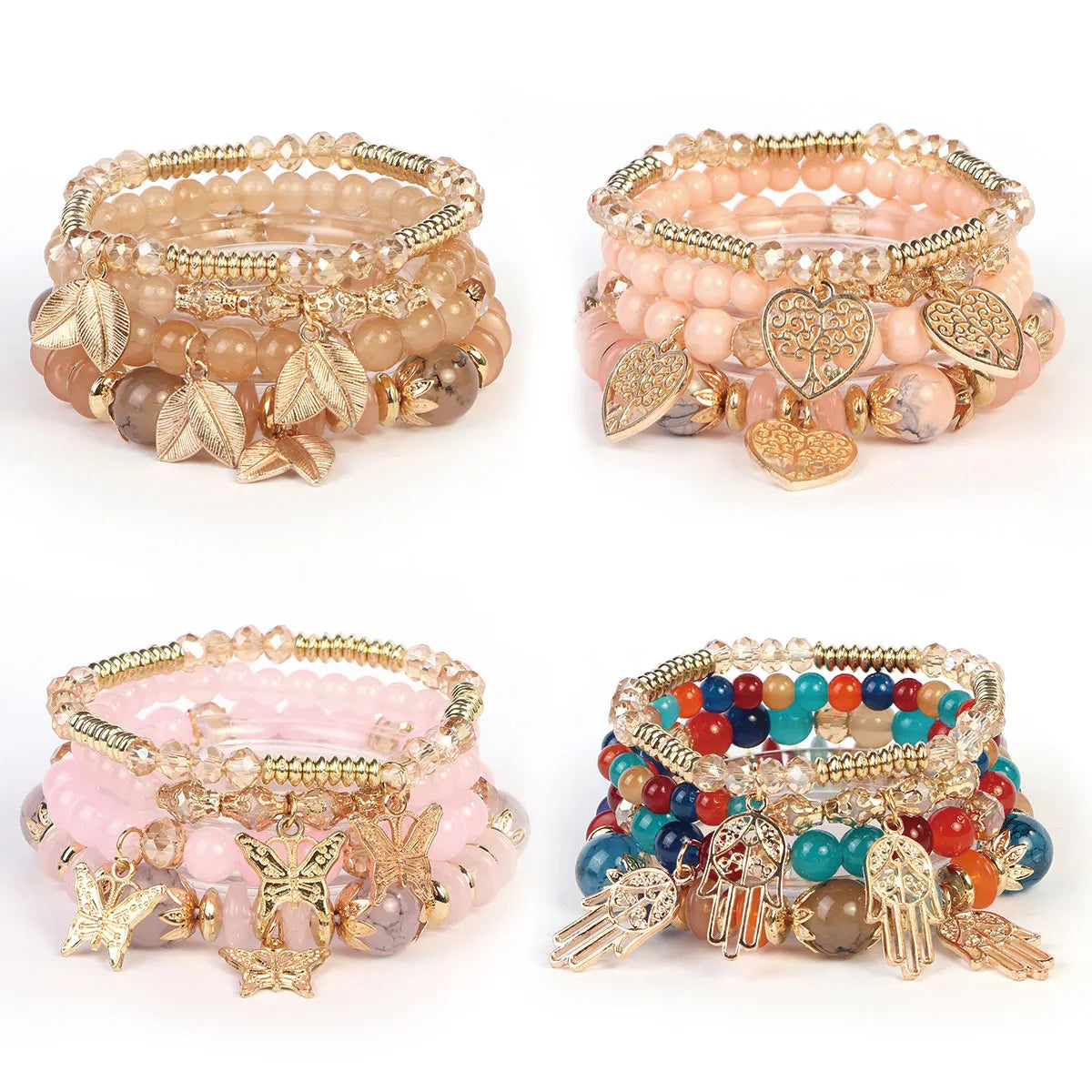 High Quality Beaded Bracelets Bohemian Layers Wrap Butterfly Clover Pendant Charms for Hawaiian Bracelet Making Jewelry Bulk