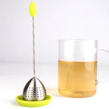 Stainless Steel Tower Tea Infuser with Silicone Drip Tray and S/s Wire Long Handle for Single Mug Infuser Easy Brewer