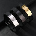 Wholesale Custom logo Black Silicone Bracelet Men's Personalized DIY Blank Bent Pipe Carving Name Fashion Bracelet Gift Jewelry