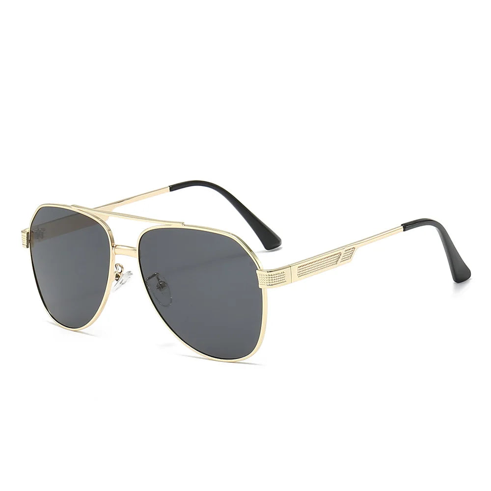 STORY 2025 New Metal Frame Aviation Shades UV400 Protection Pilot Sunglasses Classic Design Double Bridge Sun Glasses for Men