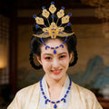 Gold Plated Beaded Peacock Women Hair Comb Jewelry Ethnic Thailand Wedding Party Headband Crown Chinese Style