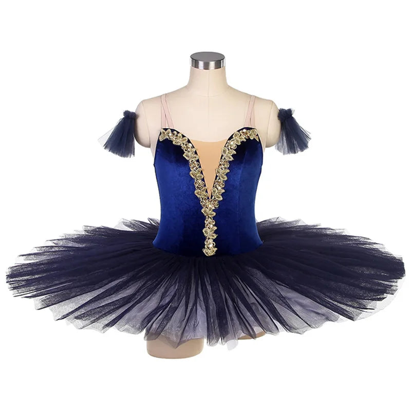Girls With Platter Tutu Professional Hard Organdy Camisole Skirt Swan Lake Feather Hem Dancewear