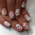 Wholesale 24 Pcs 3834 Minimalist Gradient Summer Flowers Short Length Square Press on Nails Artificial Fingernails Customize