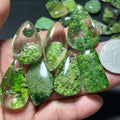 Natural Ghost Green Ghost Garden Quartz Raw Stone Pendant Necklace for Gift