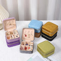 Hot Sale Portable Luxury Square Velvet Jewelry Storage Box with Zipper Close for Travel Promotional Product