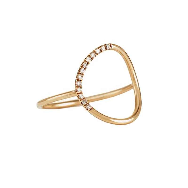Milskye Women's Fashion 925 Sterling Silver Cz Jewelry 18k Gold Plated Zirconia Circle Ring