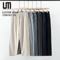 Liu Ming New Arrivals Spring Summer Men Casual Drawstring Solid Color Cotton Linen Pants Trending Trousers MegaBDM
