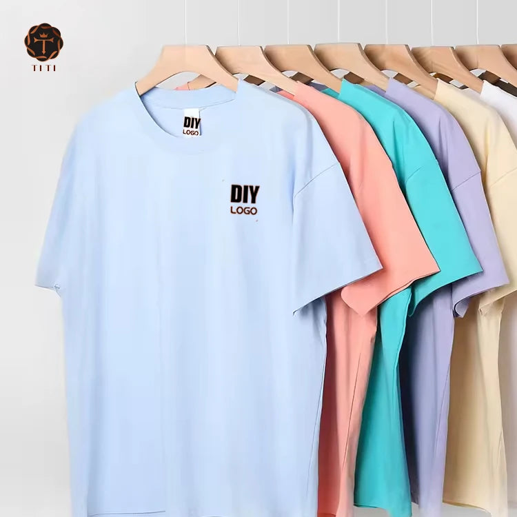 TITI 2024 Custom 200g 100% Cotton Mens t Shirt Custom logo Plan t Shirt