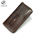 Andong Card Holder Crocodile Pattern Bifold Zipper Wallet for Men Wallets Luxury Designer Genuine Cow Leather Purse