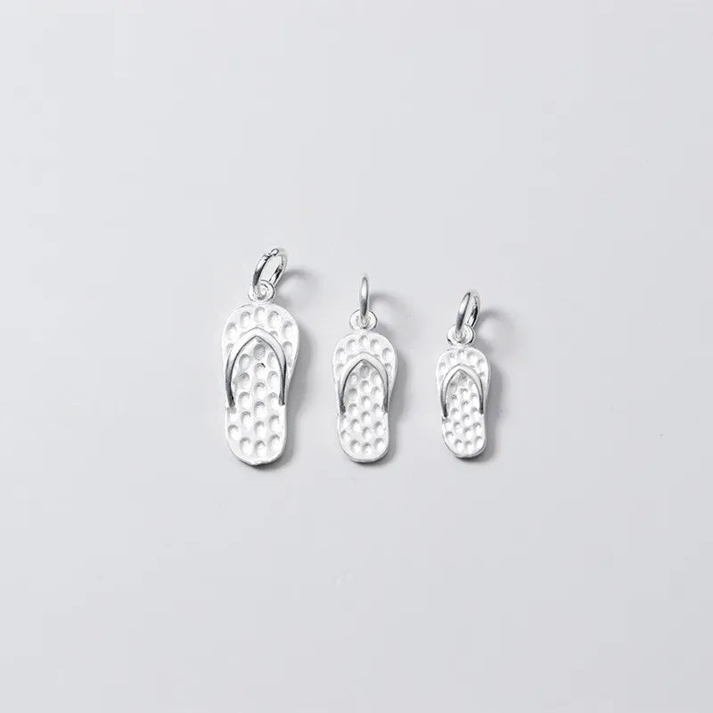 New Cute 925 Sterling Silver Slipper Charms for Jewelry Making Pendants