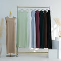 Loriya OEM ODM Abaya Manufacturer Modest Sleeveless Inner Dress Satin Fabric Islamic Clothing Abaya Women Muslim Dress