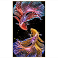 LS OEM ODM Factory Sell 2 Colorful Fish Round square AB Drills Custom Picture Diamond Painting with Eco Flocked Canvas