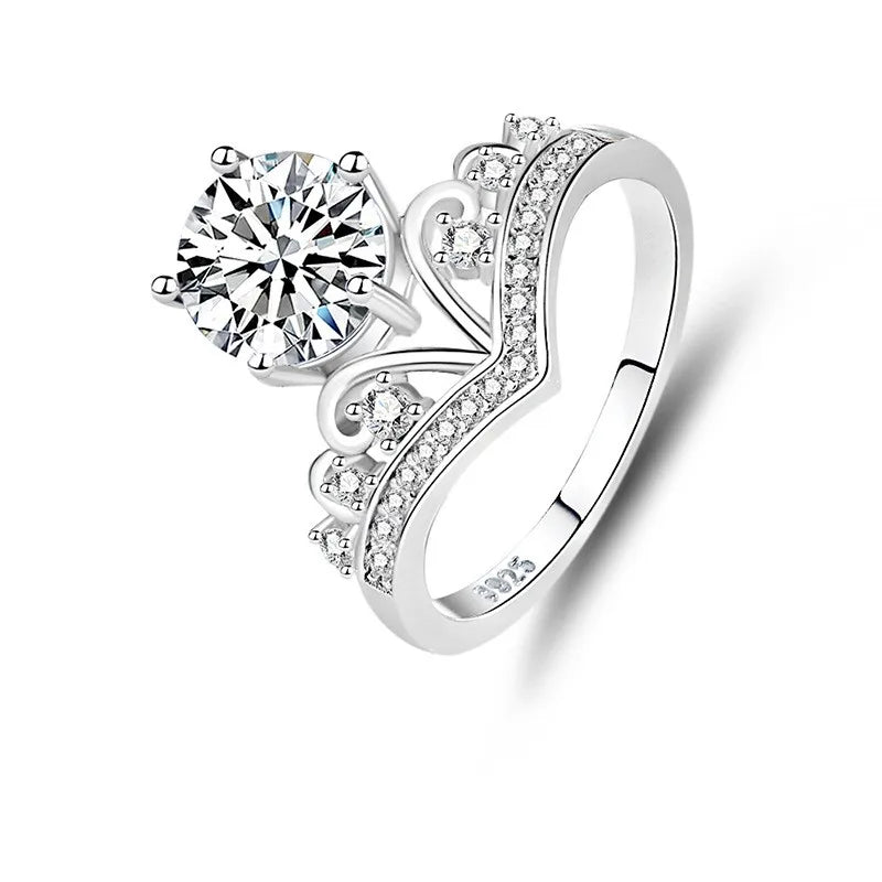 Gorgeous S925 Sterling Silver 2-Carat Moissanite Hollow Out Cross Wedding & Engagement Ring for Women