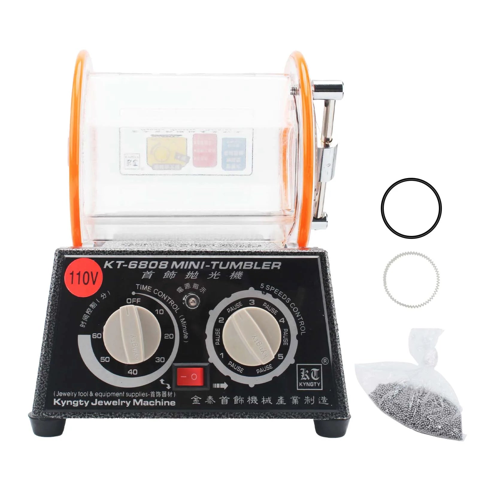 Boasta KT-6808 Jewelry Cleaning 3kg Capacity Machine with Barrel Mini Magnetic Tumbler Jewelry Polisher