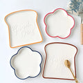 Creative Cute Western Food Ceramic Plate Nordic Ins Style Dessert Plate Toast Shape Plate