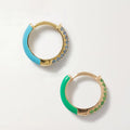 LOZRUNVE Custom Hot Sale Colorful Enamel Diamond Huggie Hoop Earring Boucle D'oreille Bijoux