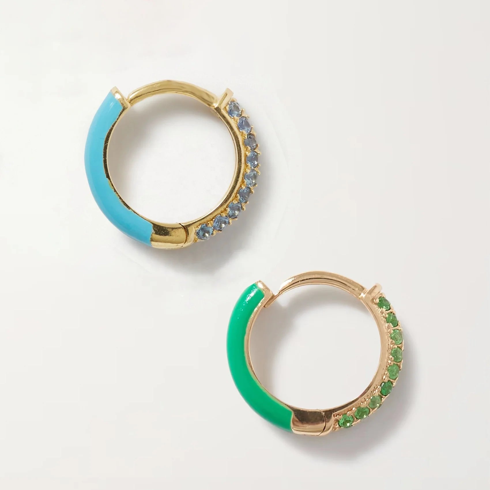 LOZRUNVE Custom Hot Sale Colorful Enamel Diamond Huggie Hoop Earring Boucle D'oreille Bijoux