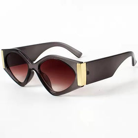 2024 Newest Trendy Wide Legs Clear Rhombus Frame Sunglasses Unisex Personality Comfortable Small Sunglasses Women