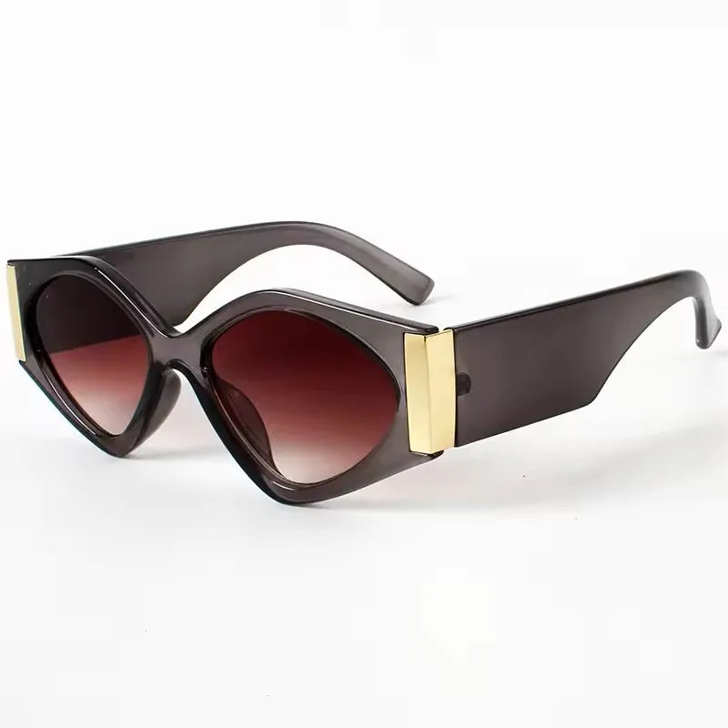 2024 Newest Trendy Wide Legs Clear Rhombus Frame Sunglasses Unisex Personality Comfortable Small Sunglasses Women