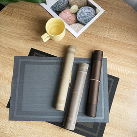 Teslin Dinning Natural PVC Table PlaceMat Factory Supplier Eco-friendly Restaurant PVC Table Place Mat