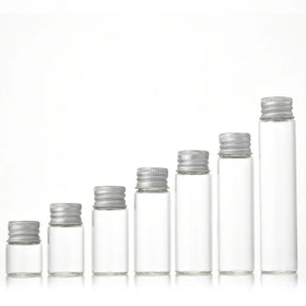 Packaging Tube Clear Amber Mini Glass Bottle Wholesale Empty Glass with Aluminum Screw Cap Vial 5ml 10ml 15ml 20ml 25ml 30ml ZY