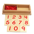 Children Wooden Montessori Materials Chip Number Puzzle 1-10 Mathematics Box Educational Teaching Aids Math Toys for Kids