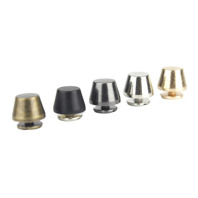 4pcs 10 X 7mm Handbag Bottom Protecting Feet Nail Bucket Shape Flat Studs Screw Back Spikes Rivets Leather Craft Bag Purse Decor