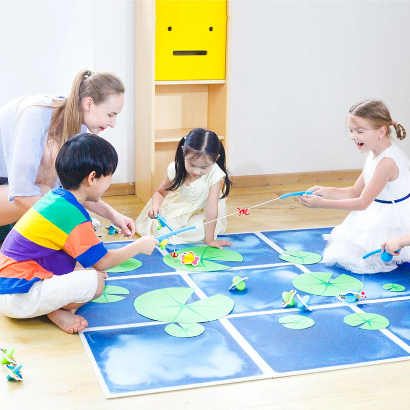 30cm Sensory Dynamic Glitter Liquid Flooring School Classroom Clear Plastic Liquid Floor Kindergarten Tiles MegaBDM