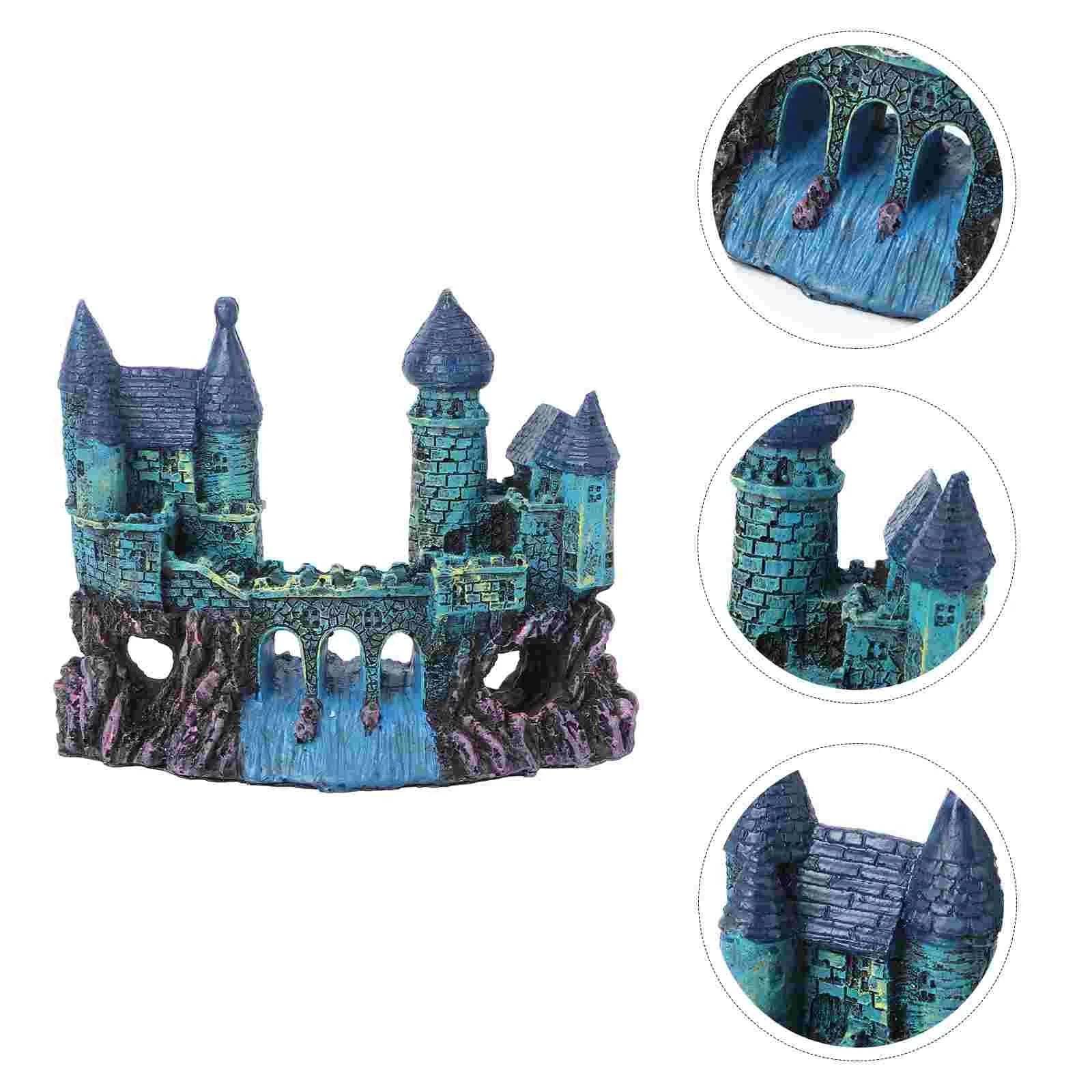 Large Fish Tank Decorations Ancient Castle Aquarium Ornament Cave House Cave Bridge Fish Tank Decoration