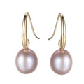 PAG&MAG Ladies Freshwater Pearl Earrings Silver Elegant 10-11mm Natural Pearl Stud Mother of Pearl Earrings