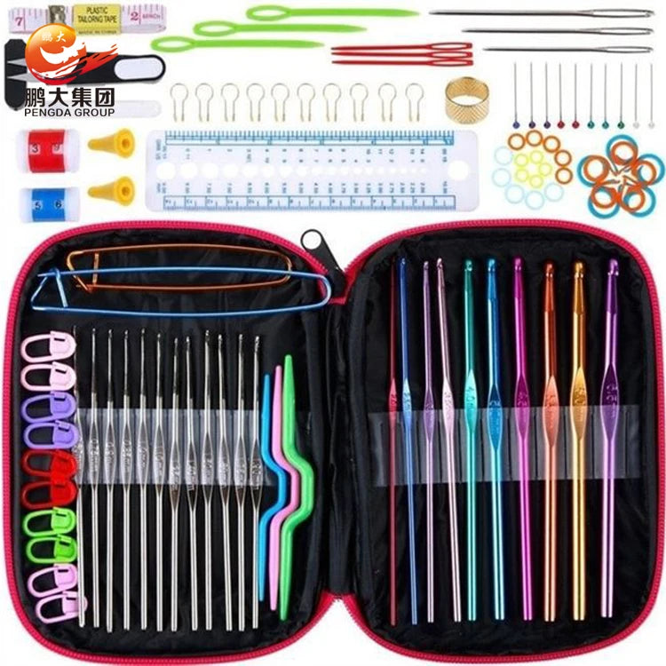 Crafts Handle Metal Aluminum Tool Kit Best 100pcs Ergonomic Tulip Crochet Hook Set