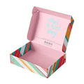 Wholesale Luxury Shipping Corrugated Board Box Custom Pink Modern Mailbox with Ribbon and Logo Embossed Printing