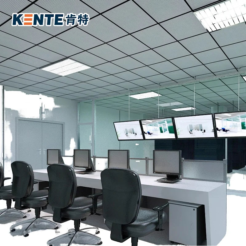 Kente 2*2 Acoustical Modern Square Noise Reduction Sound Absorption Fire Rated Cheap Damp Prevention Smoke Proof Mineral Fiber