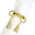 Bow Tassels Metal Napkin Ring