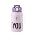 Portable 550ml Wide Mouth Double Wall Thermos Vacuum Sport Water Bottles With Handle and Flip Pop up Lid for Kids