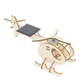 DIY Wooden Solar Helicopter Model 3d Puzzle Toy Science Experiment Material Kits