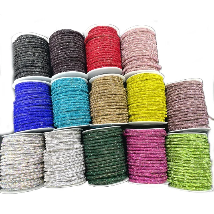 S589 New Arrival 6mm Luxury Crystal Diamond Rhinestone Rope for Hoodies Crystal Rhinestone Cord