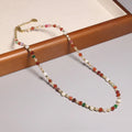 Healing Natural Stone Necklace Red Agate Irregular Rose Quartz Clavicle Necklace Baroque Pearl Beaded Healing Jewelry for Women