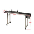 Yaomatec Code Inkjet Printer Industry Production Line Adjustable Speed Rubber PVC Portable Conveyor Belt with Double Guardrail