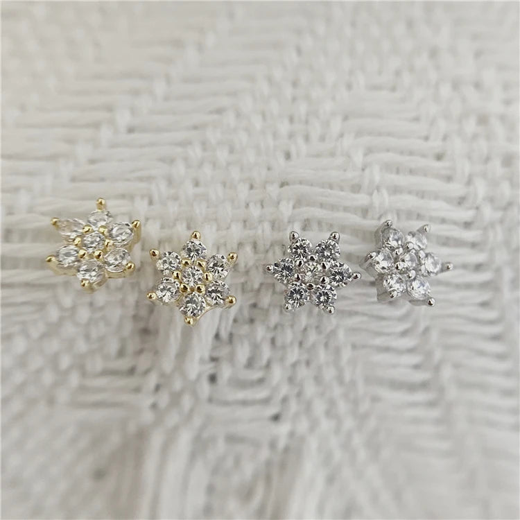 2025 S925 Zircon Stone Flower Earrings Sets for Women Jewelry Earrings