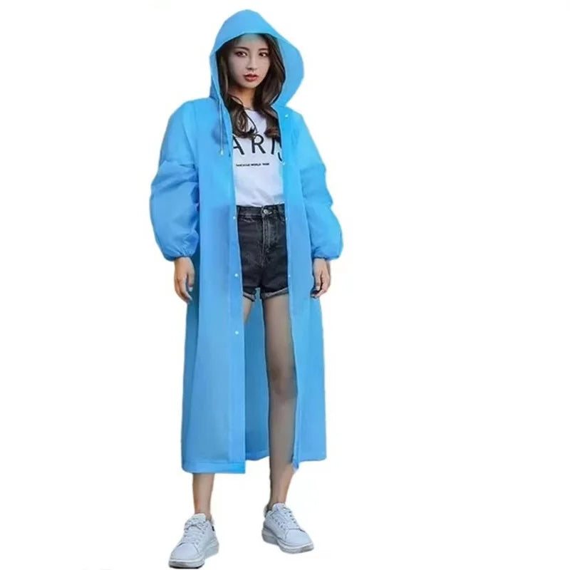 Eva Lightweight Rainproof for Poncho Set Waterproof Raincoat for Adults Primary School Students Free Size for Outdoor Hiking
