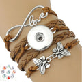 DIY 18mm Chunks Snap Button Hope Skate Dog Paw Basketball Heart Love Soccer Hockey Tennis Dance Football Bracelet