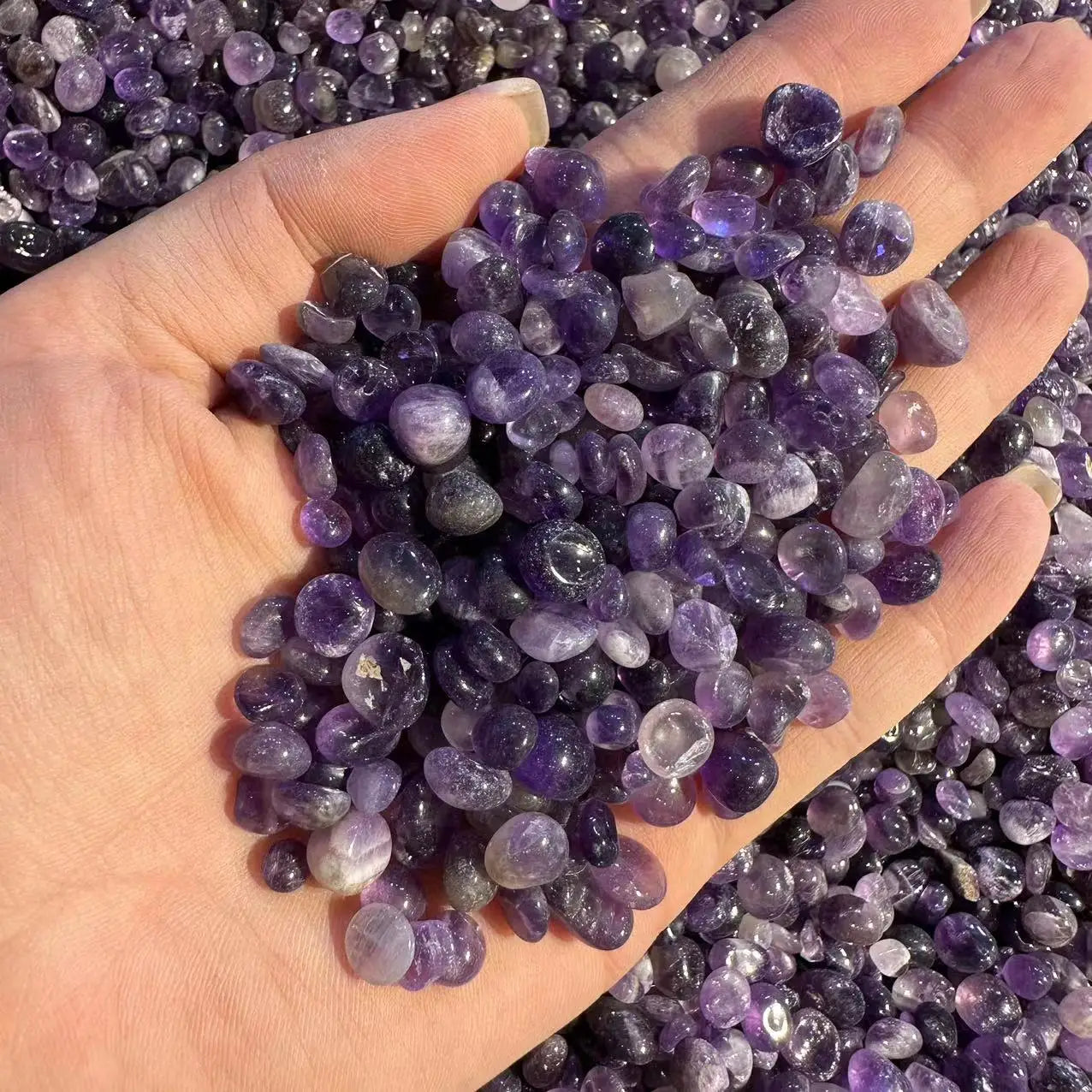 Natural Gemstone Amethyst Crafts Healing Tumbled Stones Bulk Crystal Healing Stone Crystal Chips Crystal Gravel