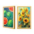 Restaurant Bar Hotel Salon Decoration Stylish 32 Inch Wood Frame Advertising Art Painting Photo Display LCD Touch Screen Player