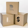 Custom Kraft Paper Corrugated Coffee Cup Box with Window Matt Lamination and Embossing for Gift Mailer Shipping Packaging
